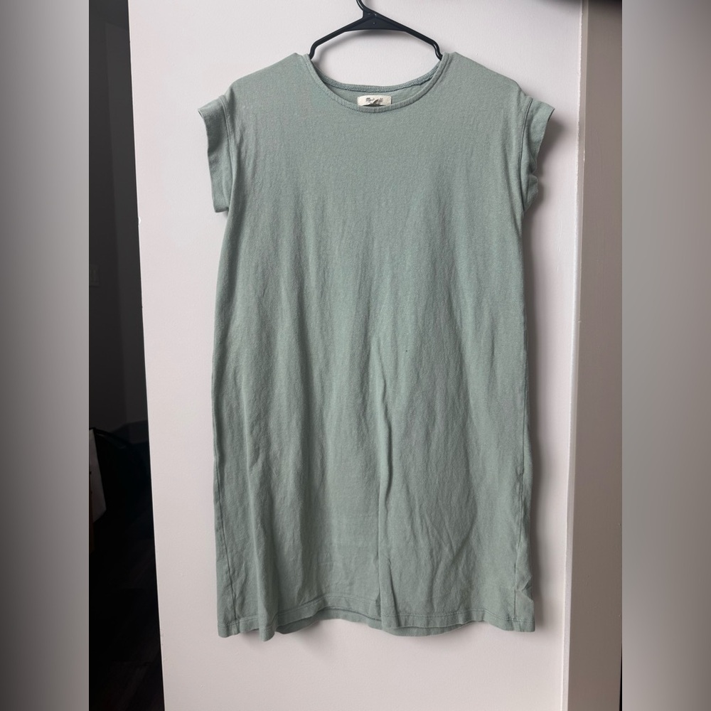 Madewell Mint Green Crewneck Tee Dress